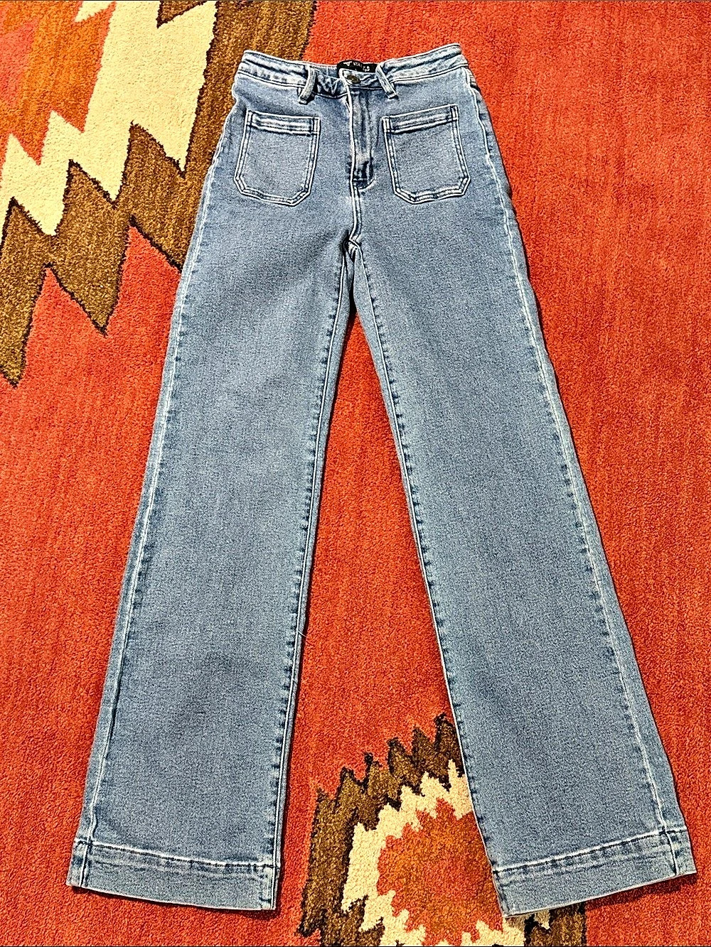Lucky Brand Trouser Wide Leg Jeans in Blue Size 2 Like New